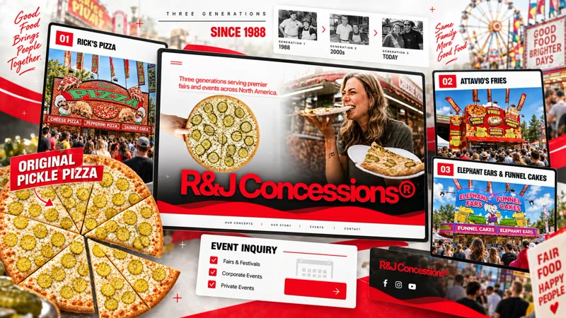 R and J Concessions: the website, three generations of fair food, and the event enquiry flow